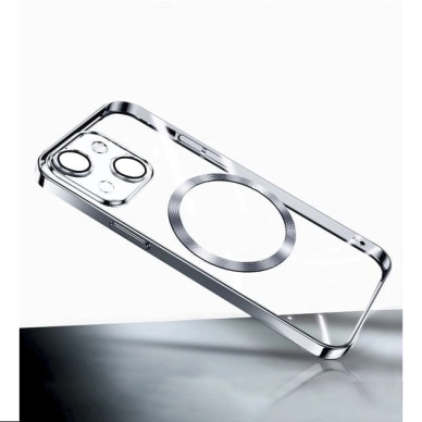 Turtos alt Mobilskal MagSafe Transparent iPhone 15, Silver