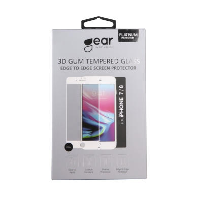 Gear alt GEAR Herdet Glass 3D Hvit iPhone 6/7/8/SE 2/3 gen Platinum