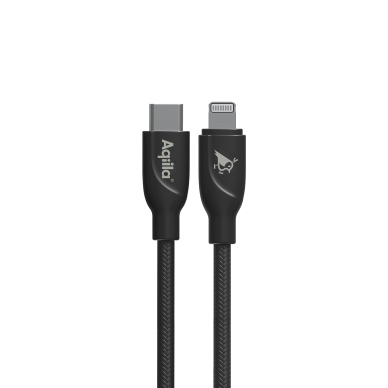 Aqiila Aqiila Cablebird CB21 USB-C - Lighting 30W punottu 1m musta