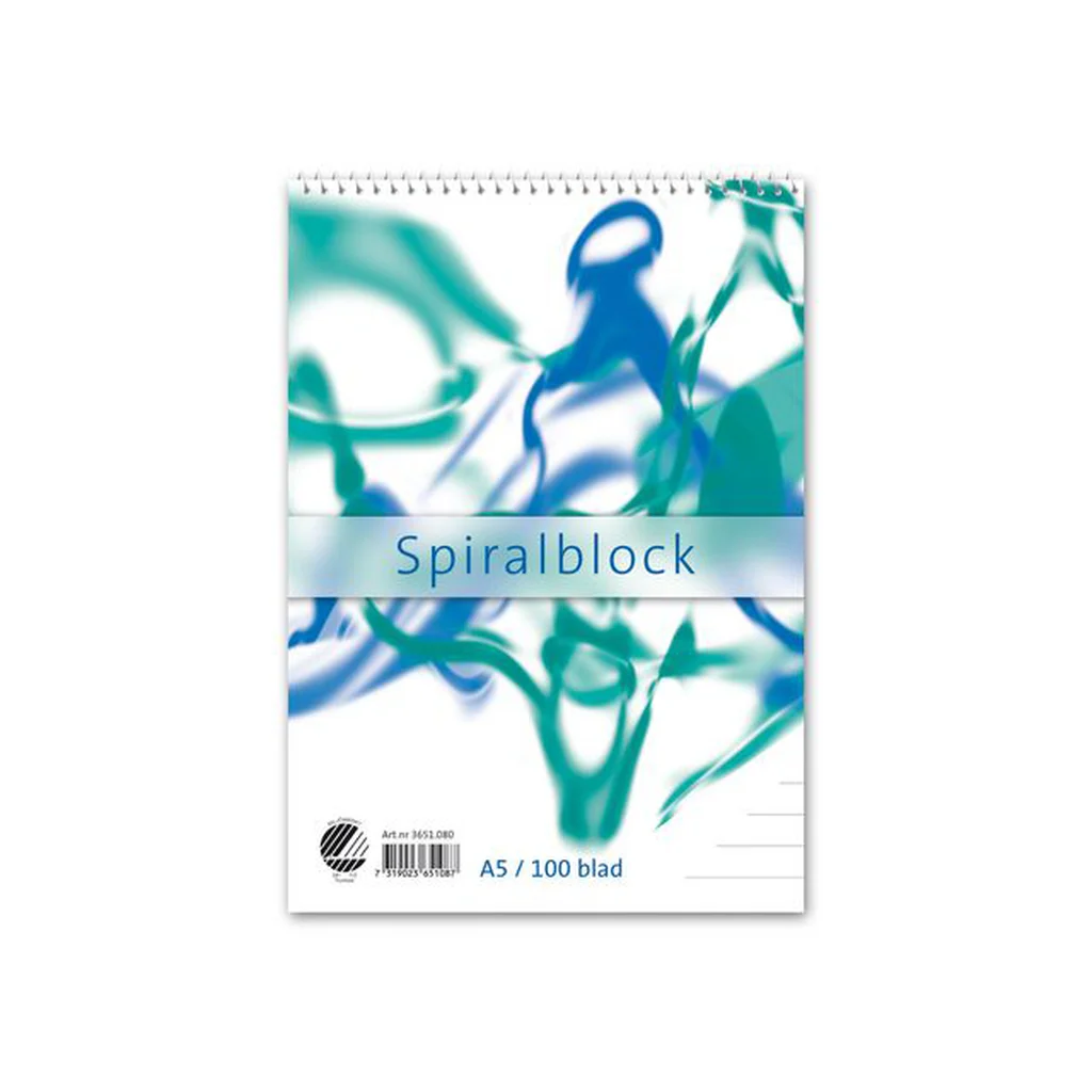Spiralblock A5 100 blad linjerat, 10 st