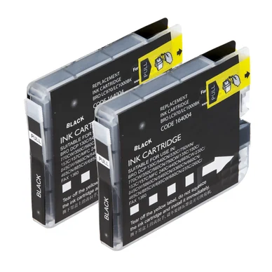 inkClub Blækpatron sort, 2 stk pakning KBA030-2 Modsvarer: LC1000BK