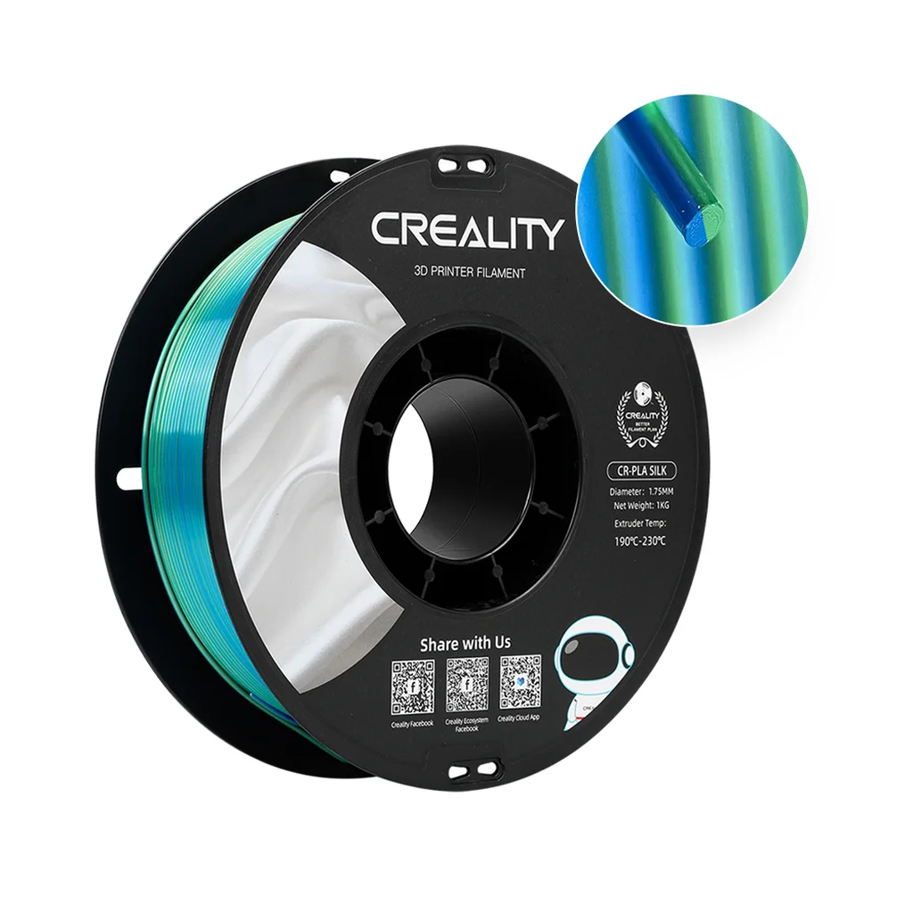 Creality CR-PLA Silk - 1.75mm - 1kg Blå/Grön