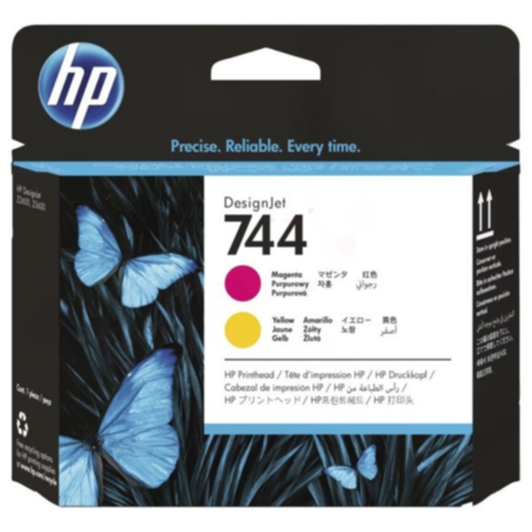 HP 744 Skrivhuvud magenta/gul