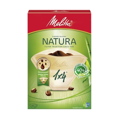 Melitta alt Melitta Kaffefilter Natura 1x4 Ubleget, 80 stk.