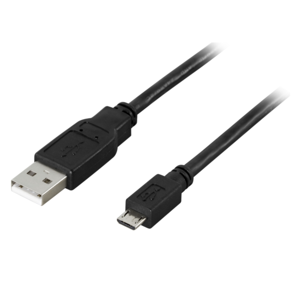 DELTACO DELTACO USB 2.0 Type A til Micro-B USB, 5-pin, 1m, svart Ladere og kabler,Kablar,Data,Ladere &amp; kabler