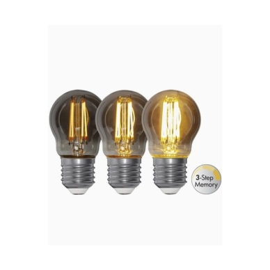 LED-lampa E27 G45 Soft Glow Smoke 3-step memory