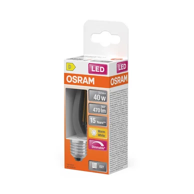 OSRAM LED Krone 40 Dæmpbar Klar 3,4W 827 E27 4099854445439 Modsvarer: N/A