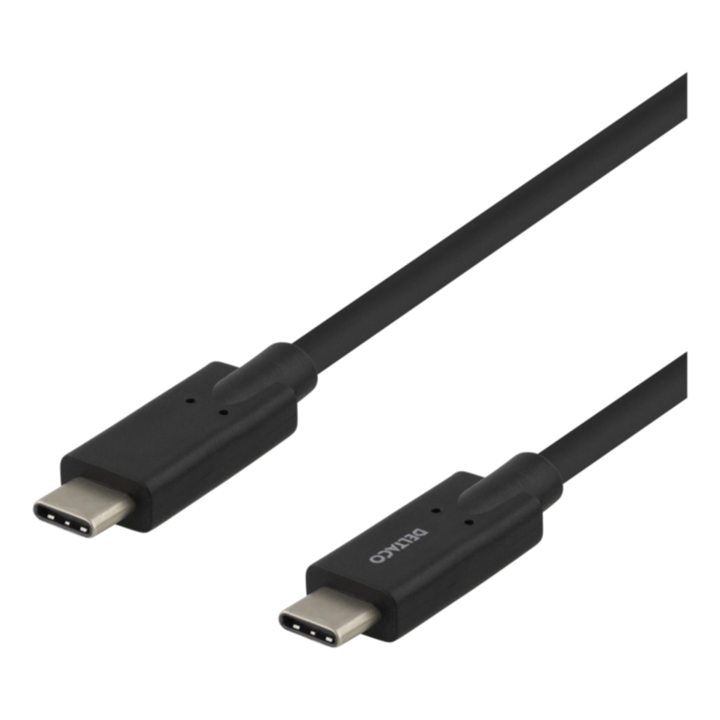 DELTACO Deltaco Ladekabel USB-C til USB-C, 2 m, svart Ladere og kabler,Elektronikk,Ladere &amp; kabler