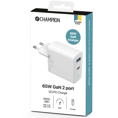 Laptop og mobil oplader 65W GaN