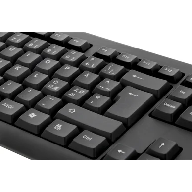 Deltaco tangentbord, nordisk layout, USB, svart