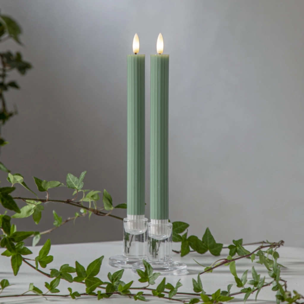 LED antikljus grön 2st 25cm