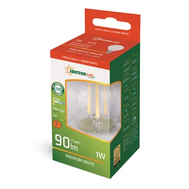 E14 LED Lampa Klotformad 1W 2700K 90 lumen opal