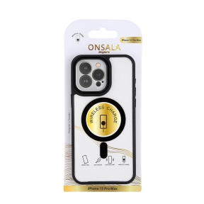 Mobilskal Bumper MagSeries Black & Clear iPhone 15 Pro Max