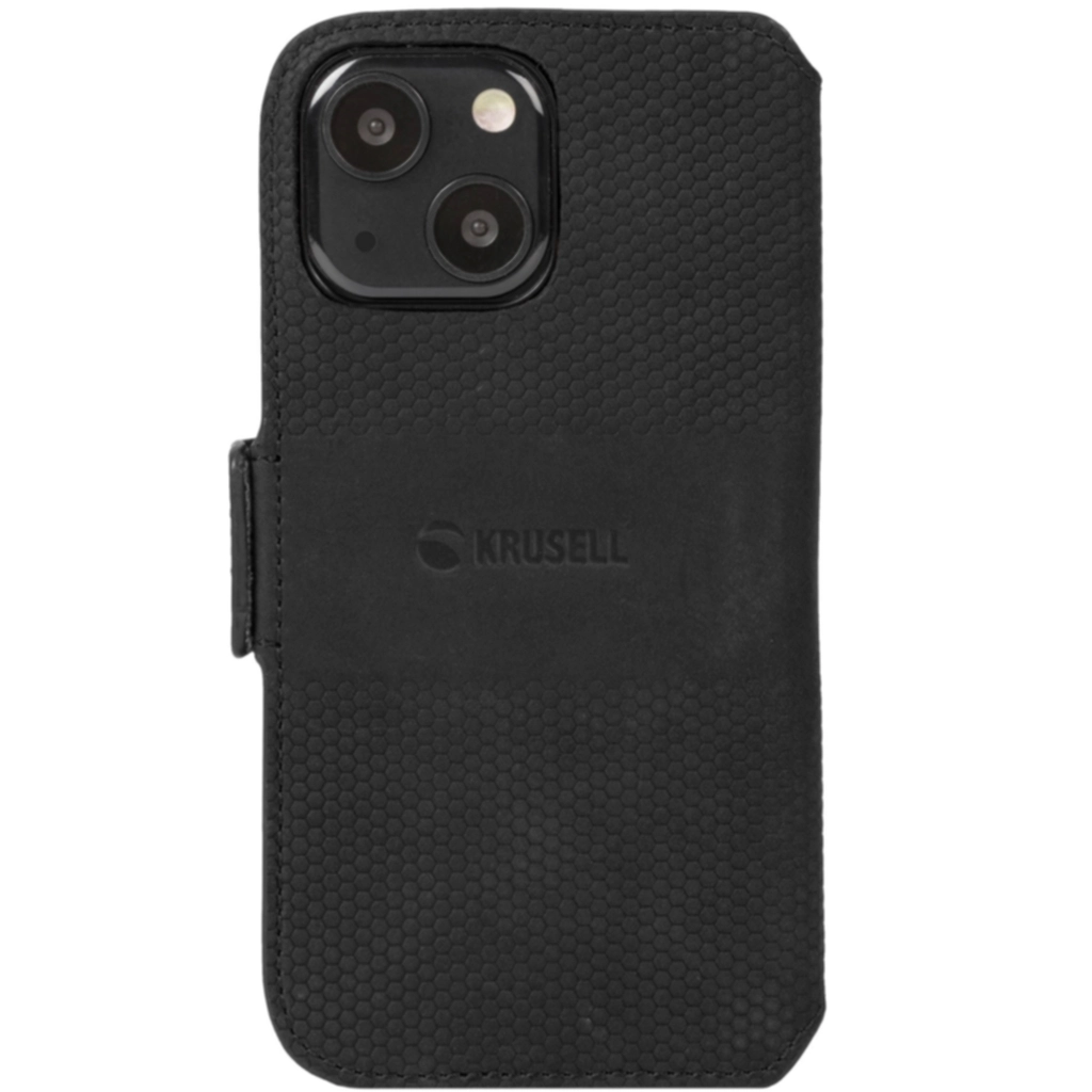 Krusell Krusell Leather Wallet iPhone 13 Mini, Svart Mobildeksel og futteral iPhone,Elektronikk