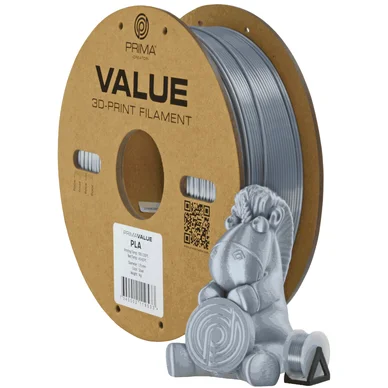 Prima PrimaValue PLA+ - 1,75mm - 1kg - Sølv 7340002119533 Modsvarer: N/A