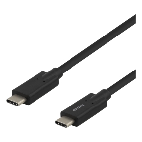 Deltaco Ladekabel USB-C til USB-C, 2 m, svart