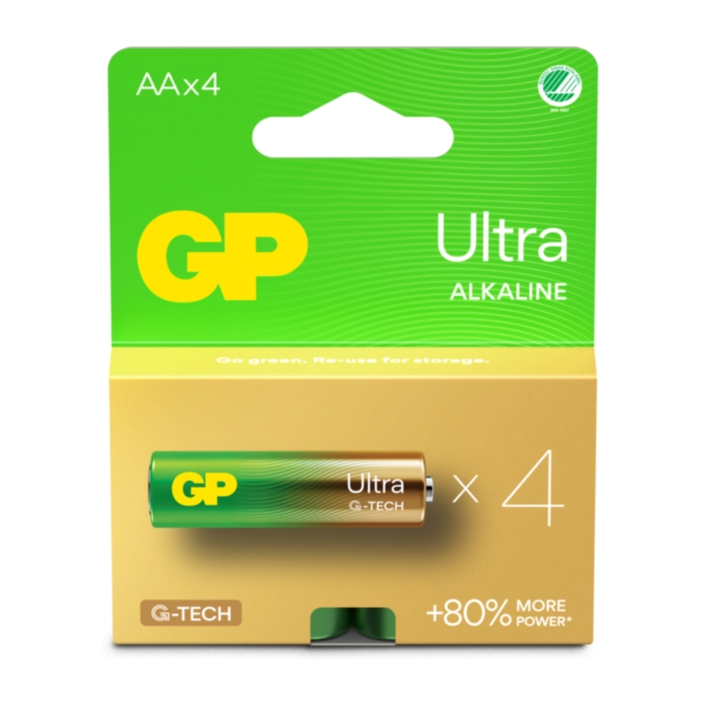 GP Ultra Alkaline AA-batteri, LR6/15AU 4-pack