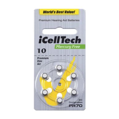 iCellTech alt iCellTech PR70/ZA10/DA10/V10 Hörapparatsbatteri