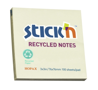 Stick'n Stick'n Noteblokk 76x76 100 Blad Gul 4712759214121 Modsvarer: N/A