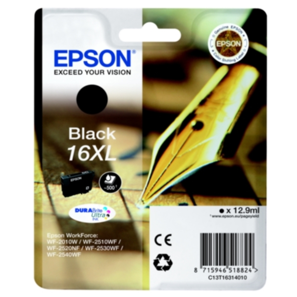 Bilde av Epson Epson 16xl Blekkpatron Svart T1631 Tilsvarer: N/a