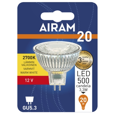AIRAM alt 12V LED GU5.3 3,3W 2700K 270 luumen