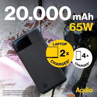 Aqiila Powerbird B20+B Powerbank 20000mAh 65W Black