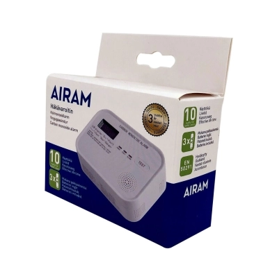 AIRAM alt Kolmonoxidlarm batteridriven 3xAA