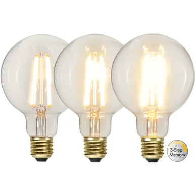 LED-lampa E27 G95 Soft Glow 3-step memory LED-lampa E27 G95 Soft Glow 3-step memory