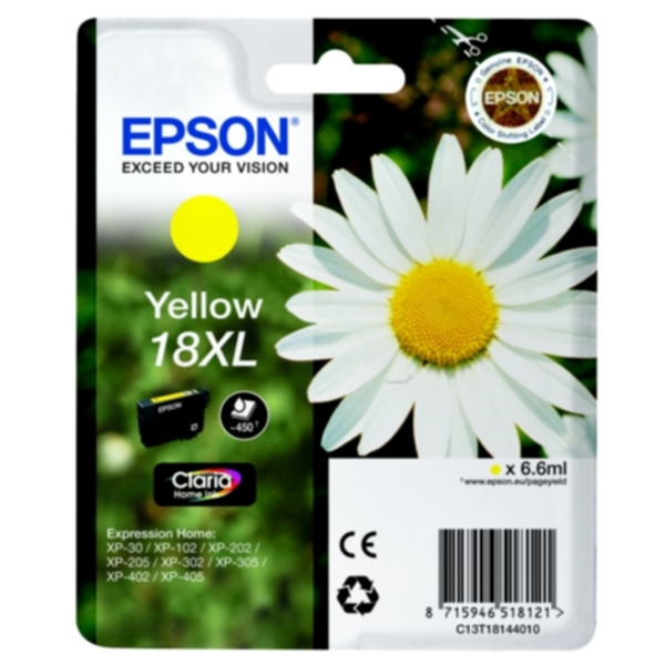 Epson Epson 18XL Blekkpatron gul T1814 Tilsvarer: N/A