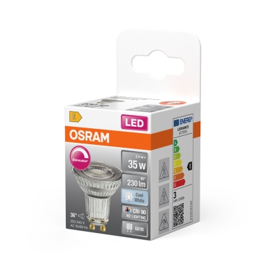 OSRAM LED PAR16 35 Himmennettävä 36° 2,4W 940 GU10 4099854457050 Vastaa: N/A