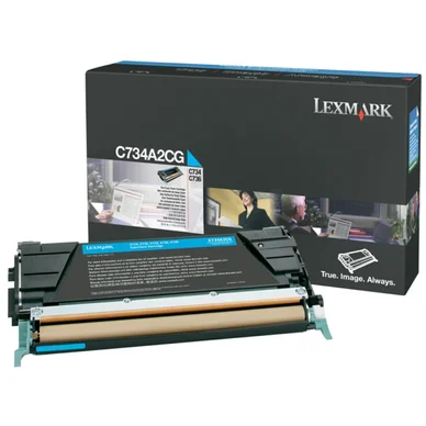 Lexmark Tonerkassette cyan 6.000 sider return C734A1CG Modsvarer: N/A billede