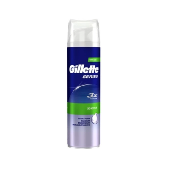 Gillette Gillette Sensitiv Series Foam 250ml Barberskum og gel,Personpleie,Barberskum og gel