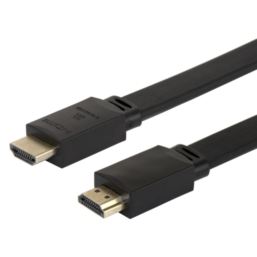 HDMI-kabel, 48G, 2M, svart, platt