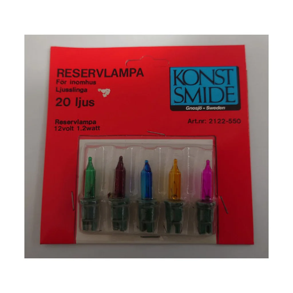 Konstsmide kulörta pisellolampor push-in 1,2W 12V, 5-pack