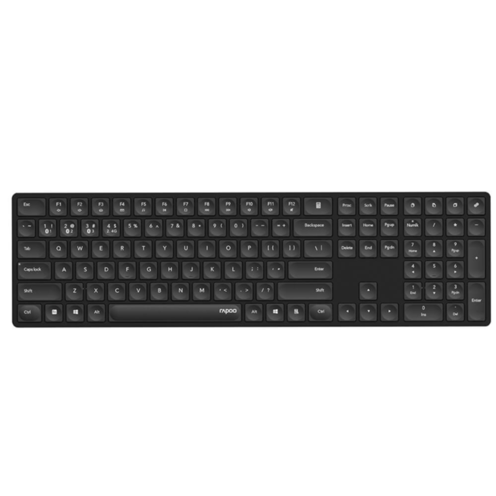 Rapoo RAPOO Tastatur E8020 Multi-Mode Trådløst Ultratynt 6940056123268 Tilsvarer: N/A