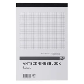 Anteckningsblock A6 rutat, perforerat, 5 st