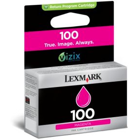 Lexmark 100 Blækpatron magenta, 200 sider
