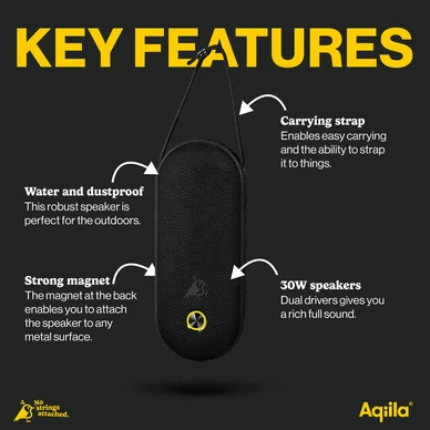 Aqiila Soundbird CM högtalare med RGB ljus och magnetfäste