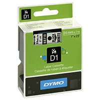 Markeertape Dymo D1 24 mm, zwart op wit