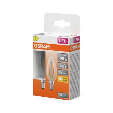 OSRAM LED Kruunu 25 Kirkas 1,8W 827 E14 4099854469015 Vastaa: N/A