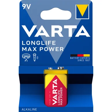 Varta Varta Longlife Max Power 9V batteri - 1 pk. 4722614401 Modsvarer: N/A