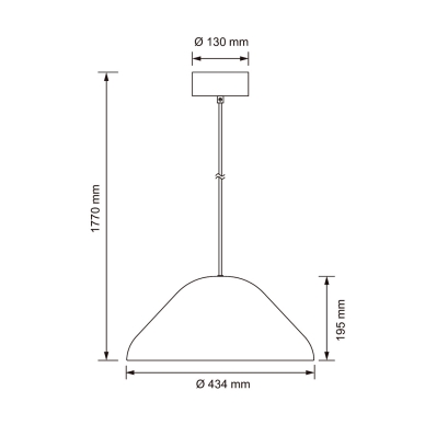 Enna Taklampa med diffusor, E27 Mässing 434mm