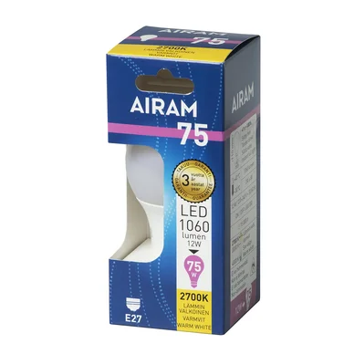AIRAM LED-lampe E27 12W 1050 lumen 2700K 4713461 Modsvarer: N/A
