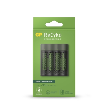 GP BATTERIES alt GP ReCyko Speed-batteriladdare (USB) inkl. 4st AAA 950mAh