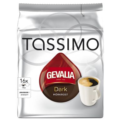 Tassimo Gevalia Tassimo mørkristet kaffekapsler, 16 port. 7622300455590 Modsvarer: N/A