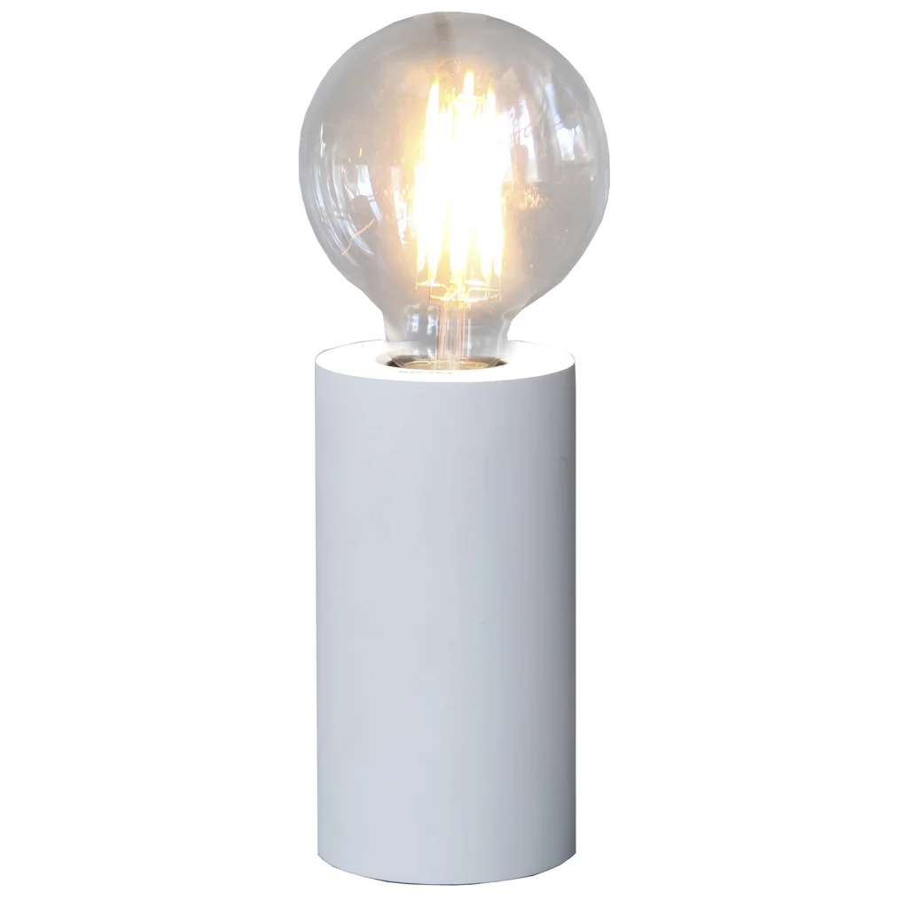 Bordslampa i trä E27 vit 15x8cm