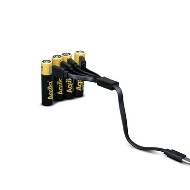 Aqiila Laddningsbar USB-C Batteri AAA 1,5V 600mAh 4-pack