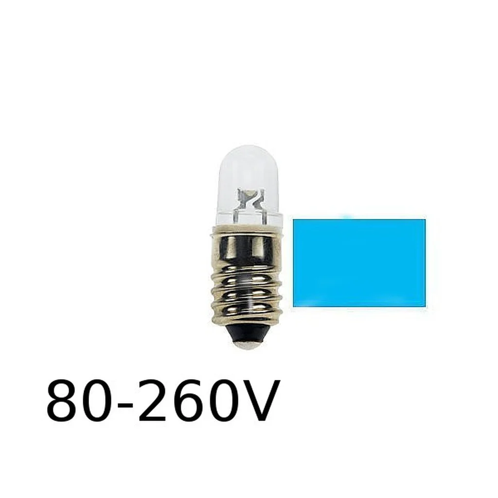 Blå LED signallampa T9x26 5lm E10 0,4W 80-260V