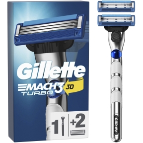Gillette Mach3 Turbo rasoir + 2 lames de rasoir