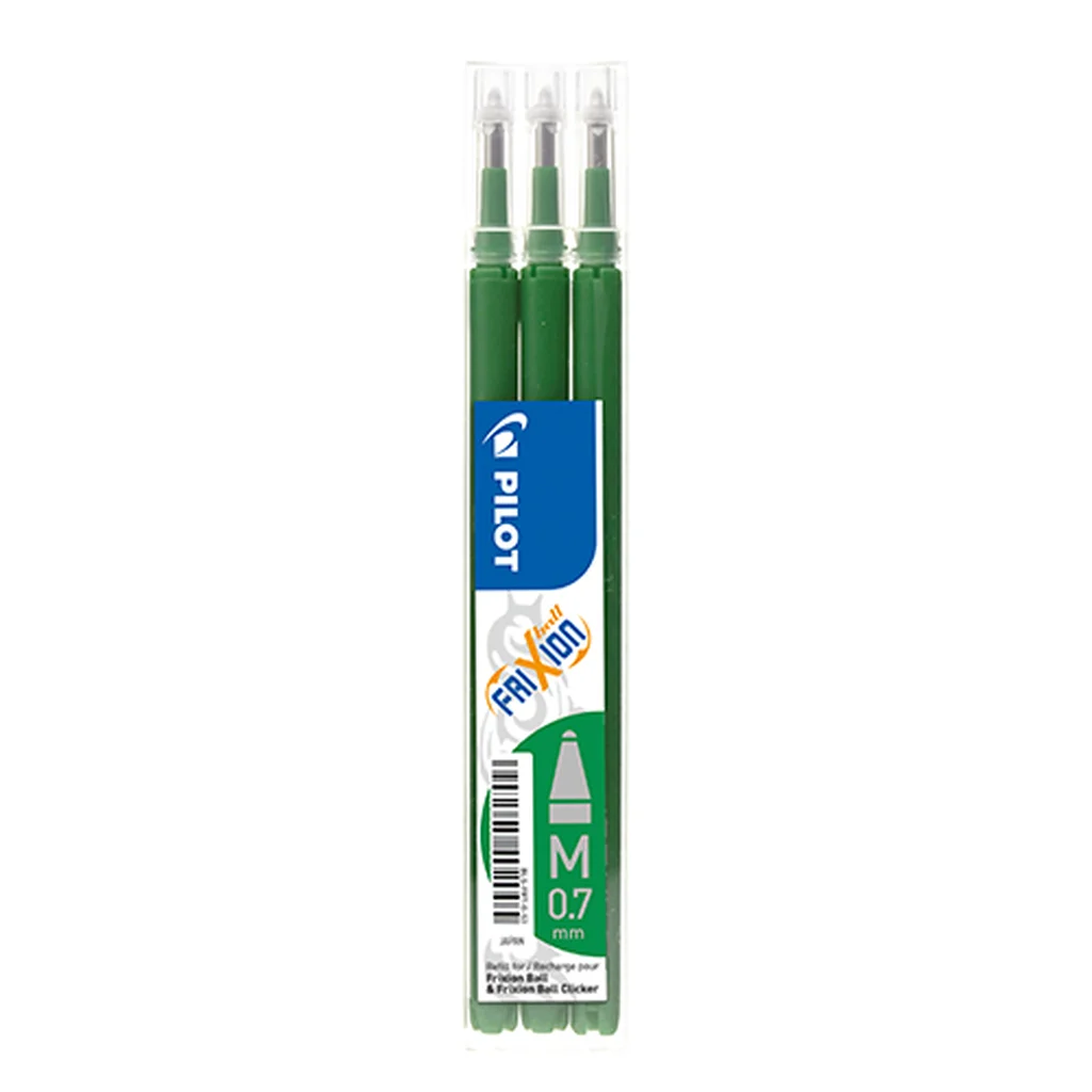 Refill 3-pack FriXion Raderbart bläck 0,7 grön